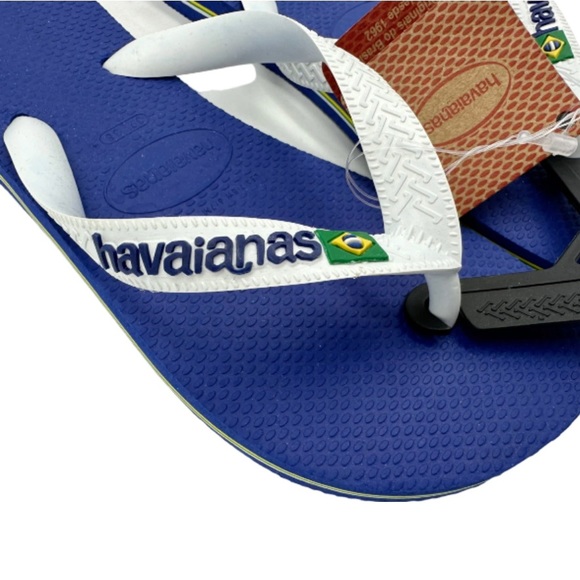 NWT Havaianas Flip Flops Sandals Blue Women’s 37-38 Brazil Brazil Logo Beach - Picture 4 of 10